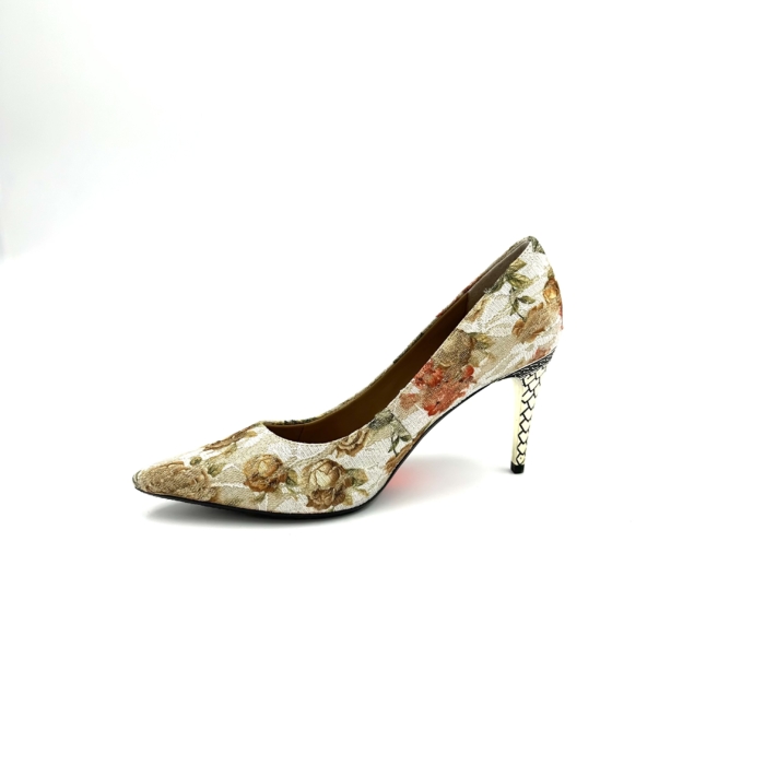 J.RENÉE - TALONS HAUTS - #143 - BLANC/OR MULTIFLORAL – Image 2