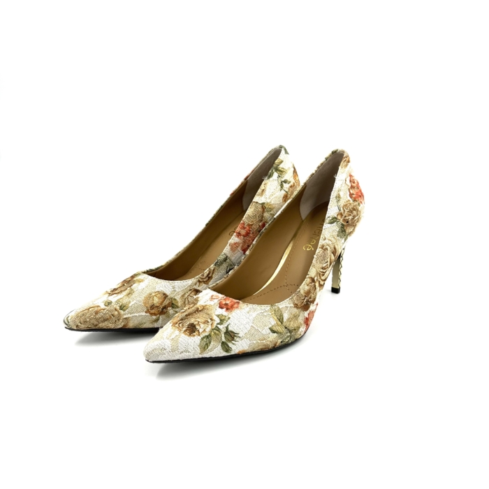 J.RENÉE - TALONS HAUTS - #143 - BLANC/OR MULTIFLORAL – Image 3