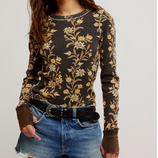 CHANDAIL - FEMME - MOTIF FLORAL - FREE PEOPLE - OB1874365-0098